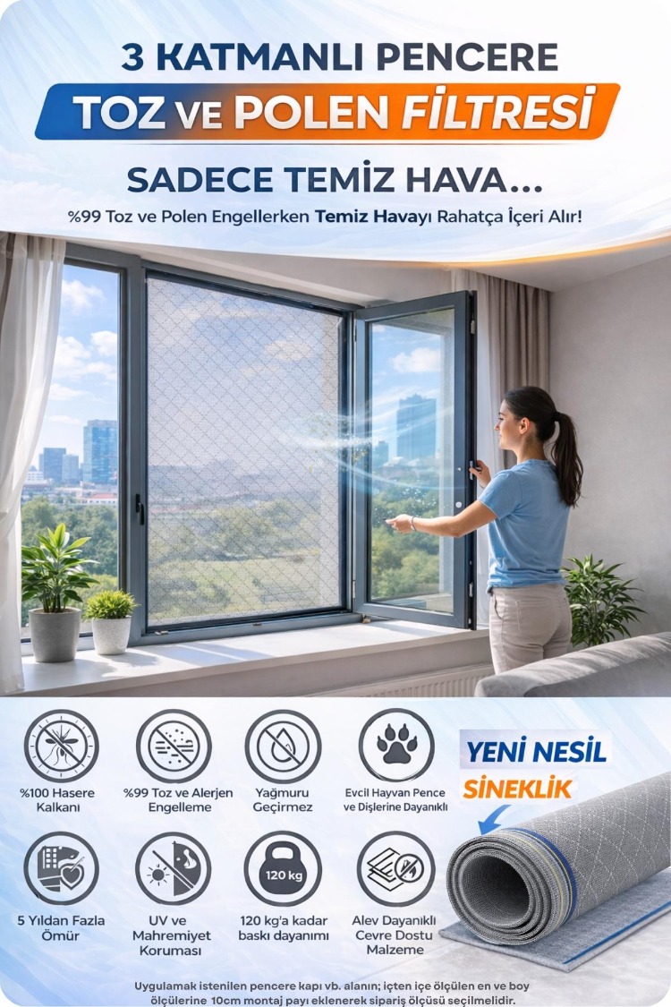 YENİ NESİL SİNEKLİK - PENCERE TOZ POLEN FİLTRESİ - ODERA