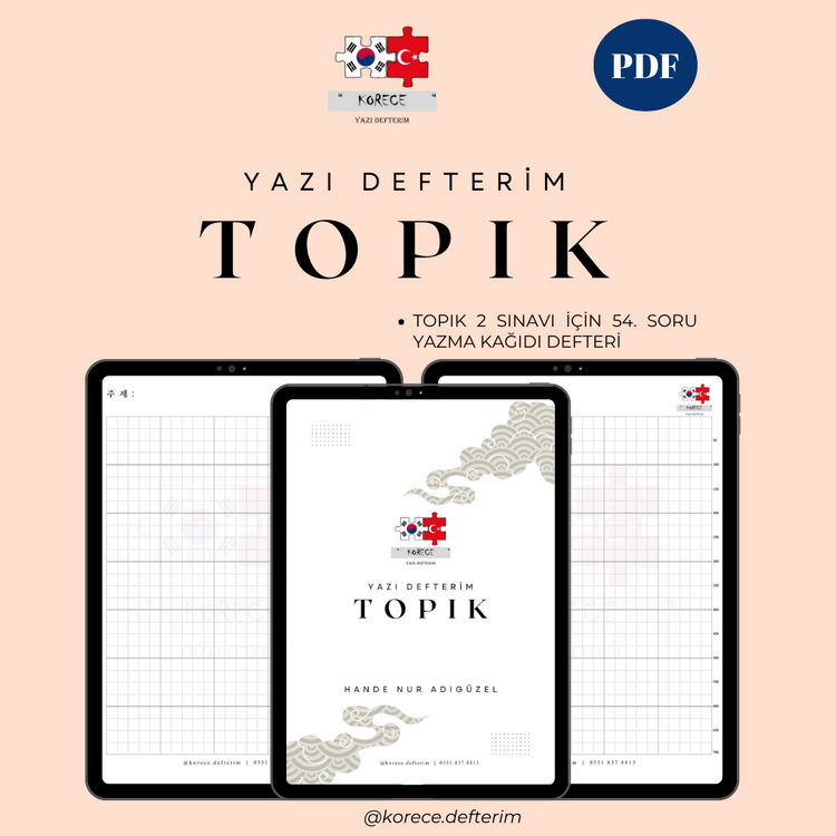 TOPIK YAZI DEFTERİM - TOPIK 2 Yazma Uygulama Defteri (202 Sayfa)