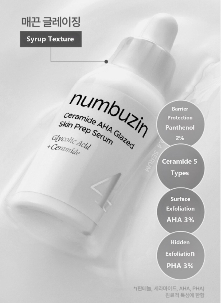 Numbuzin No.4 Ceramide AHA Glazed Skin Prep Serum (50 ml)