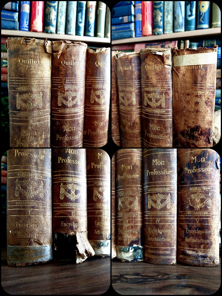 Mon Professeur: Grande Encyclopédie Autodidactique Moderne Illustrée | 1907 - 5 Cilt Tam Takım