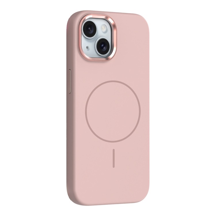 Apple iPhone 14 Kılıf M-Safe Şarj Özellikli Metal Kamera Çerçeveli Zore Edi Silikon Kapak