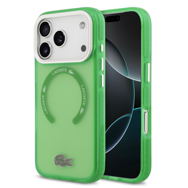 Apple iPhone 17 Pro Kılıf Lacoste Orjinal Lisanslı Özellikli İkonik Timsah Logolu Buzlu 