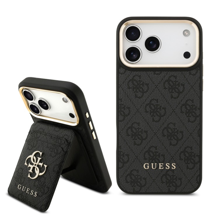 Guess iPhone 17 Pro Max Kılıf Guess Orjinal Lisanslı M-safe Şarj 4G Metal Büyük Logolu Kar