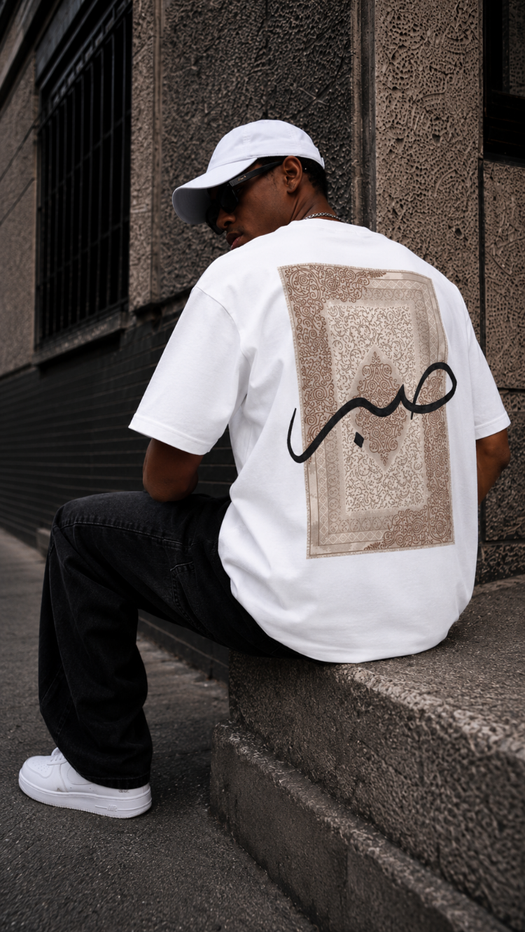 KORYN Sabr Beyaz Oversize Erkek T-Shirt