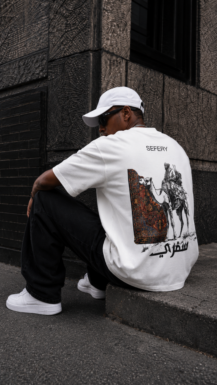 KORYN Sefery Beyaz Oversize Erkek T-Shirt