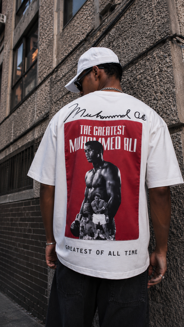 KORYN Muhammad Ali Beyaz Oversize Erkek T-Shirt