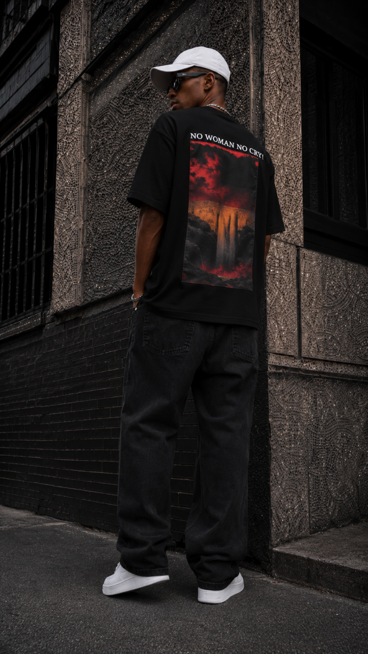 KORYN No Cry Siyah Oversize Erkek T-Shirt