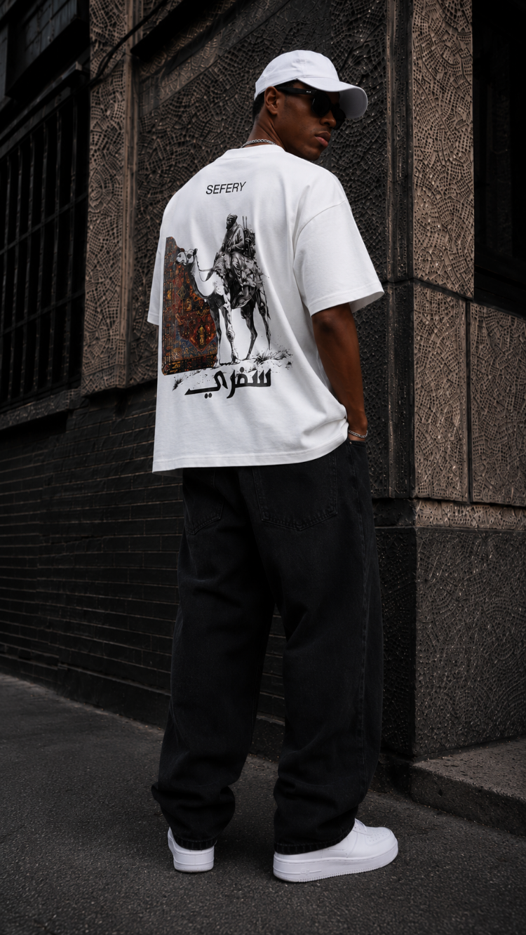 KORYN Sefery Beyaz Oversize Erkek T-Shirt