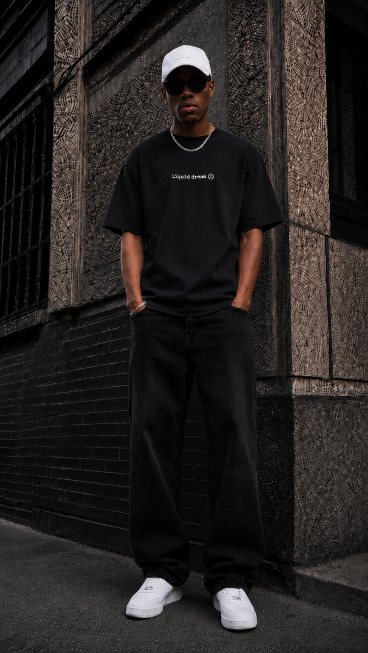 KORYN Liquid Dream Siyah Oversize Erkek T-Shirt