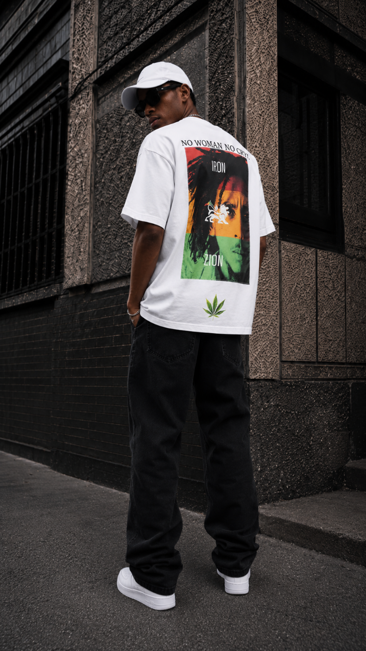 KORYN No Cry Beyaz Oversize Erkek T-Shirt