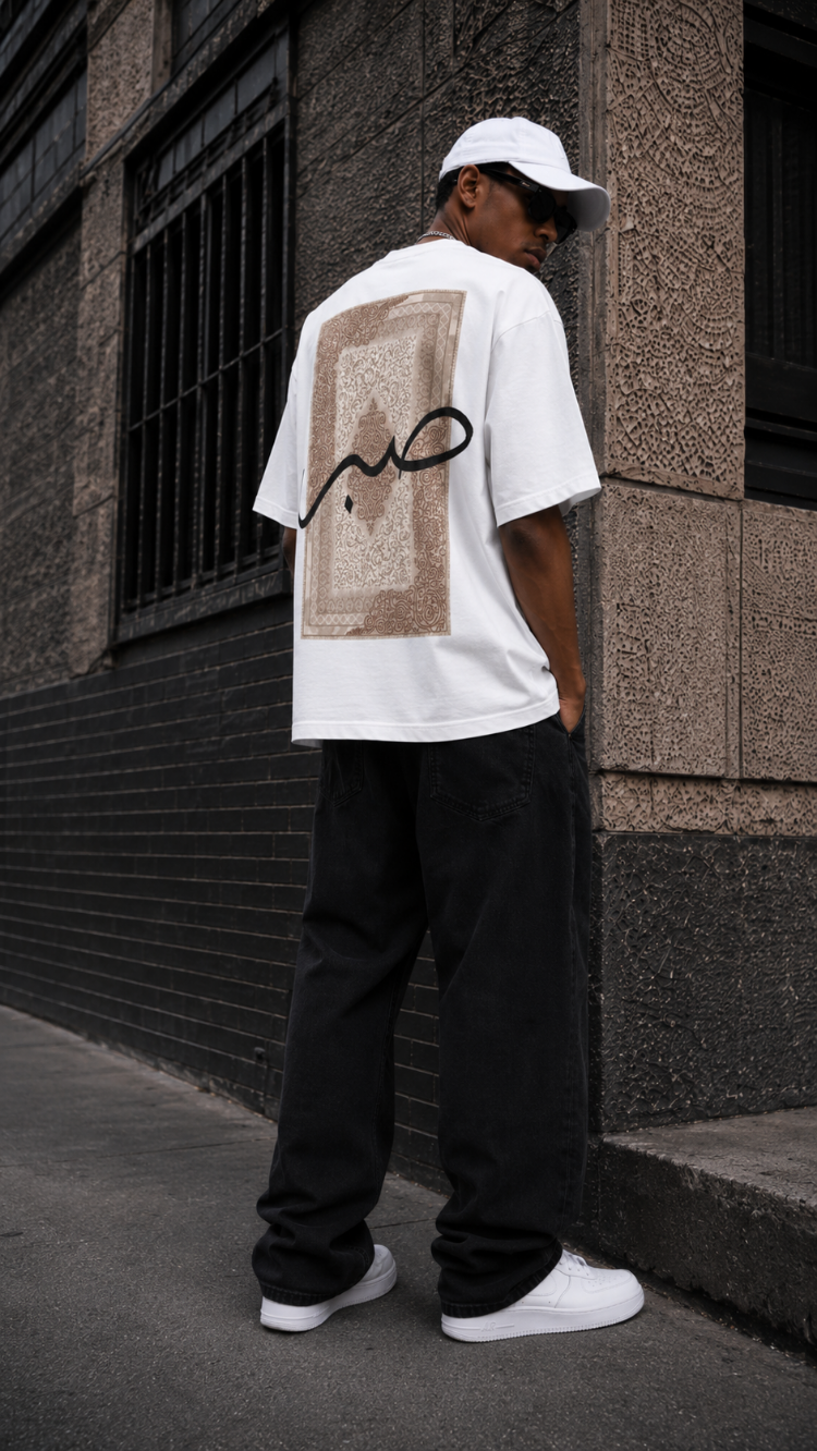 KORYN Sabr Beyaz Oversize Erkek T-Shirt
