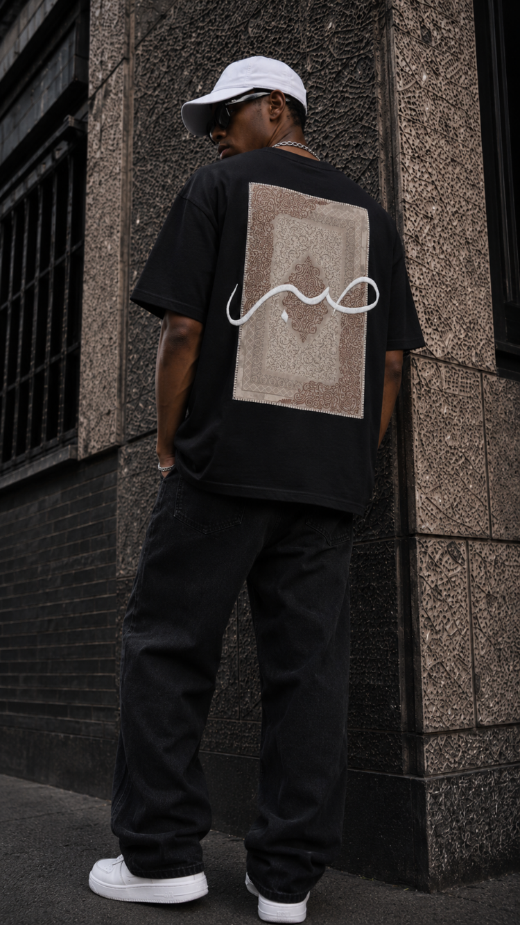 KORYN Sabr Siyah Oversize Erkek T-Shirt