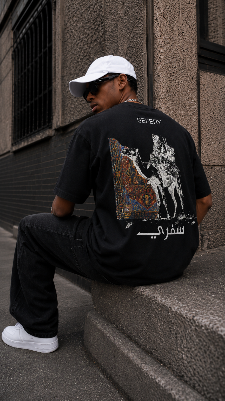 KORYN Sefery Siyah Oversize Erkek T-Shirt