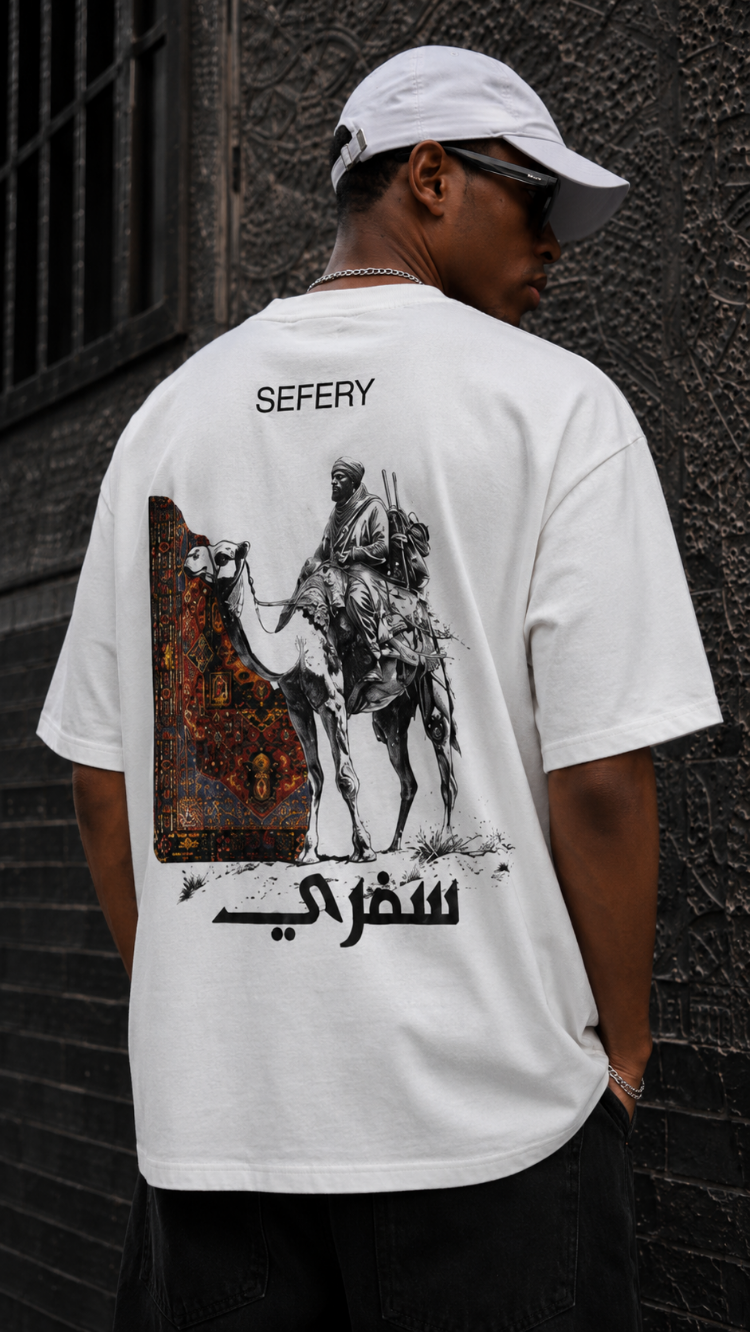 KORYN Sefery Beyaz Oversize Erkek T-Shirt