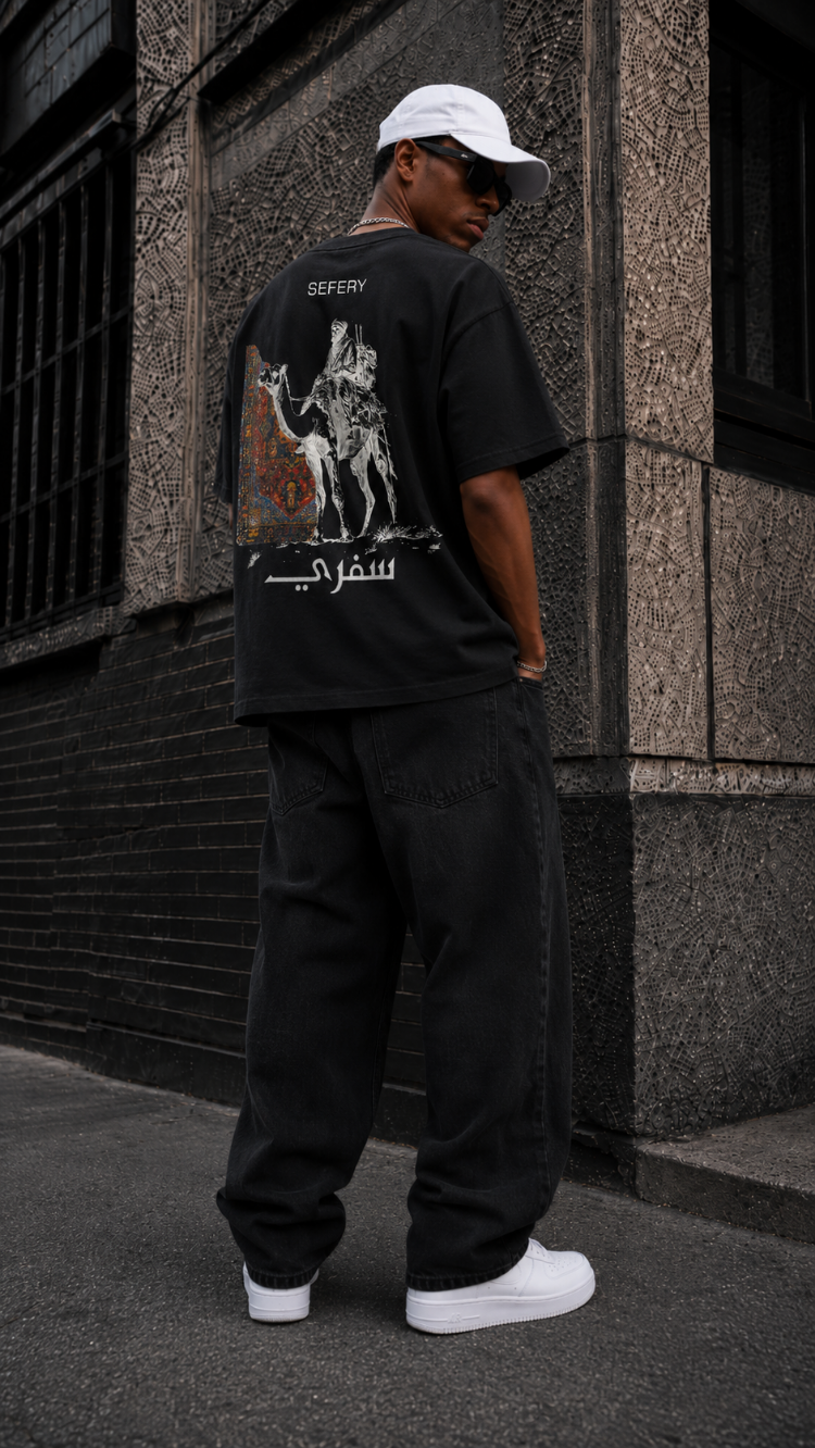 KORYN Sefery Siyah Oversize Erkek T-Shirt