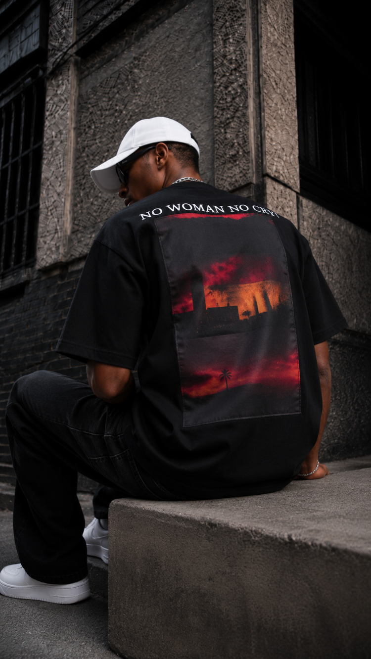KORYN No Cry Siyah Oversize Erkek T-Shirt
