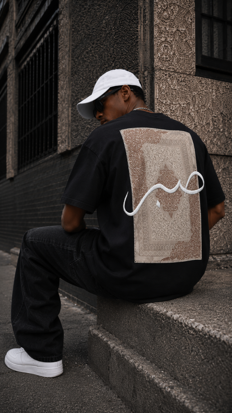 KORYN Sabr Siyah Oversize Erkek T-Shirt