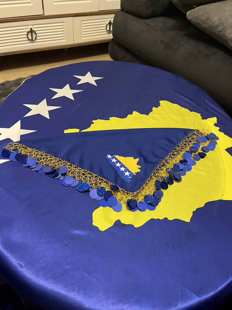 Boşnak Mavi Püsküllü Mendil