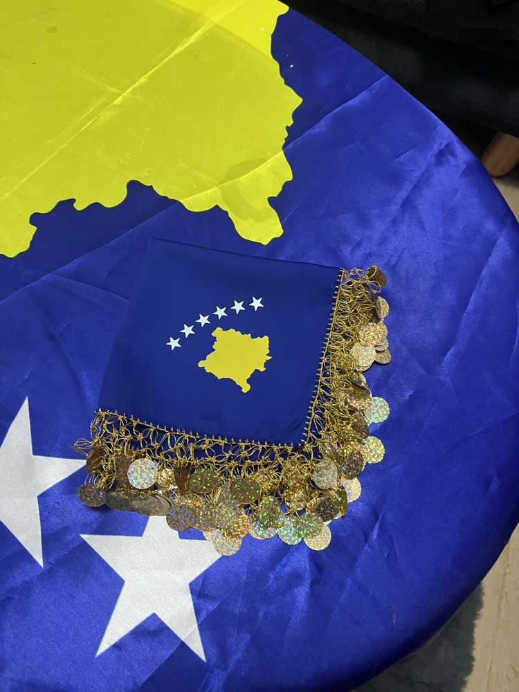 Sarı Püsküllü Kosova Baskılı Mendil