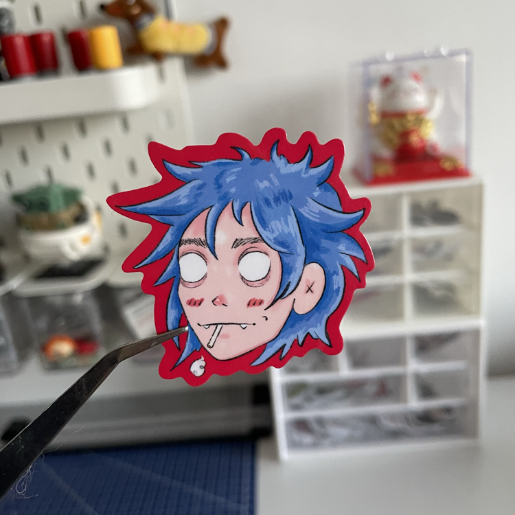 2-D tekli sticker