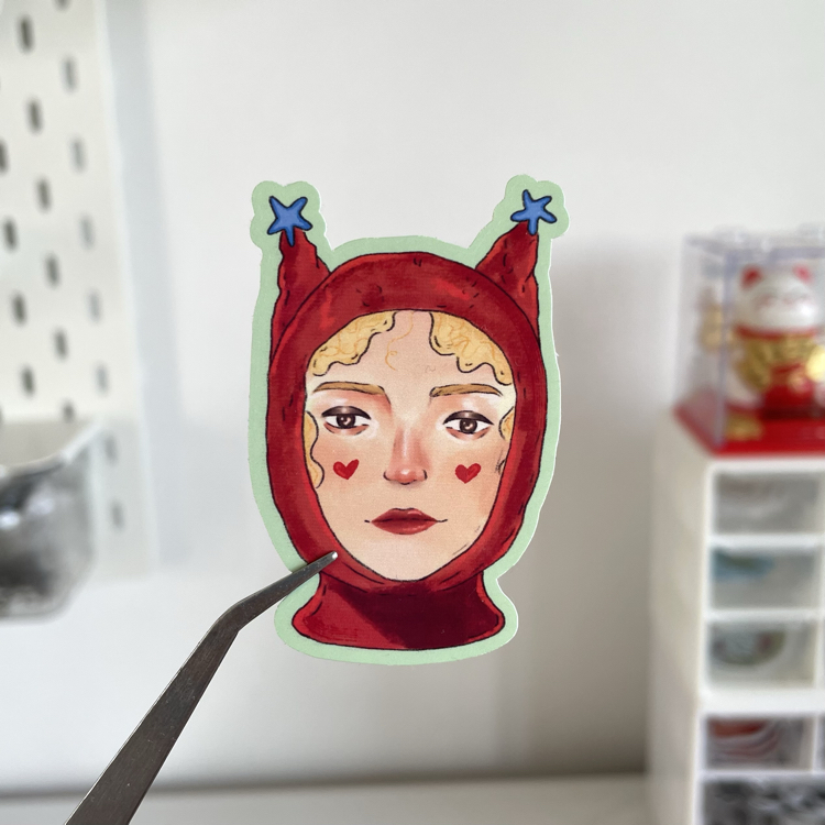 Kırmızı başlıklı kız tekli sticker