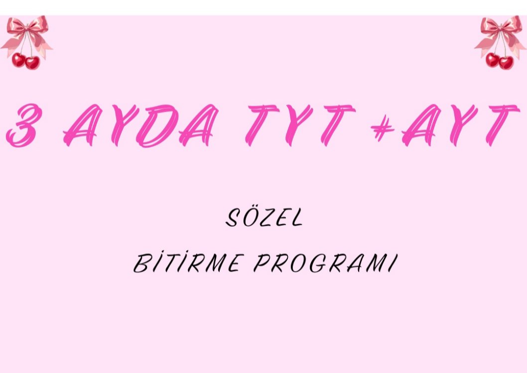 3 ayda tyt + ayt sözel bitirme programı