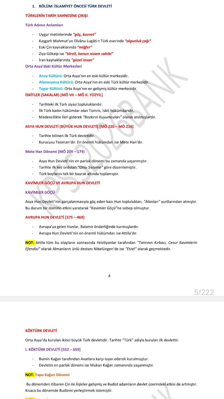 KPSS ÖZET PDF NOTU