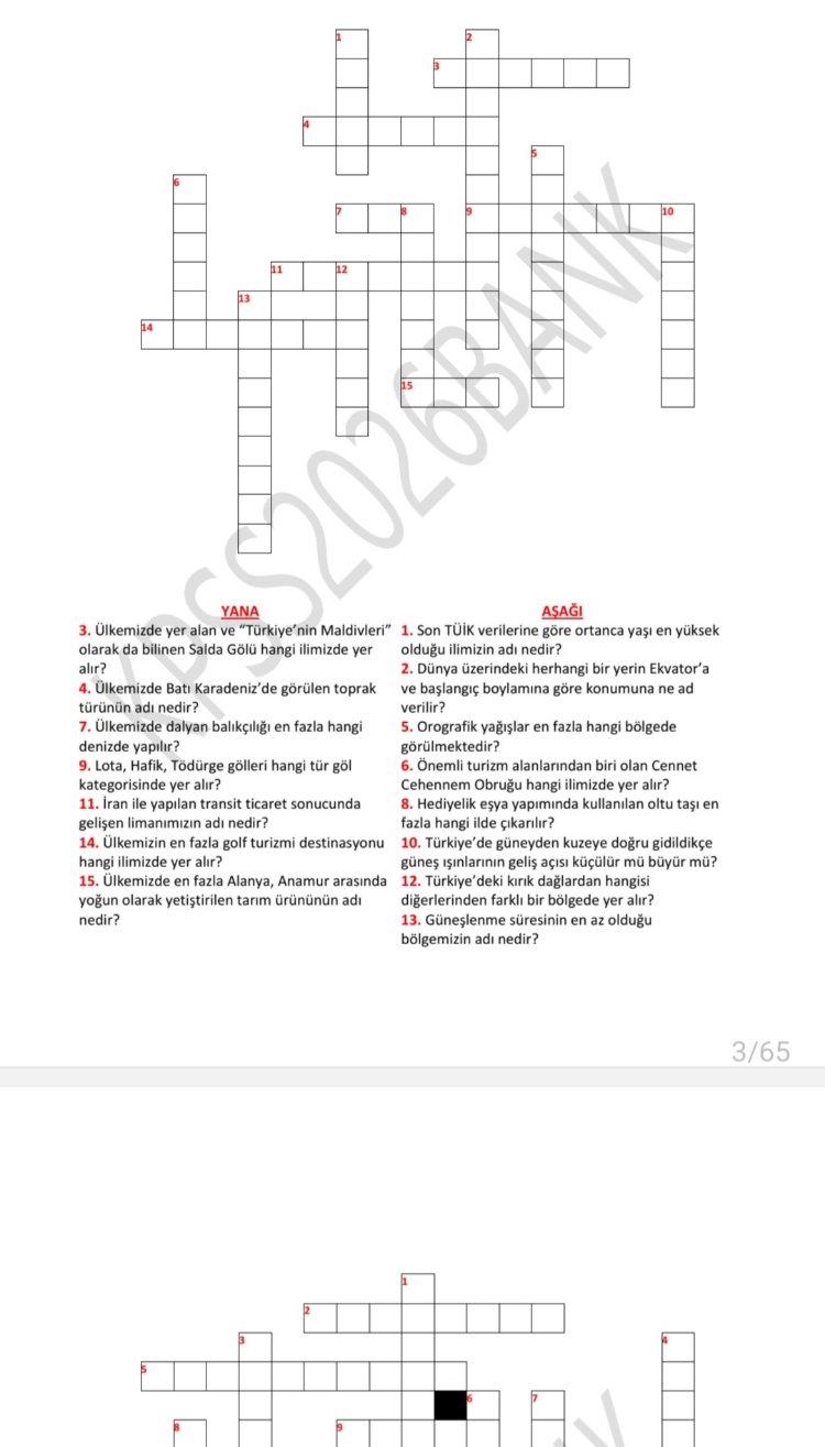 COĞRAFYA PDF BULMACA