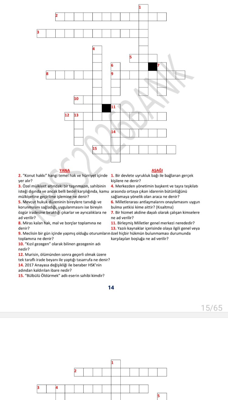 VATANDAŞLIK PDF BULMACA