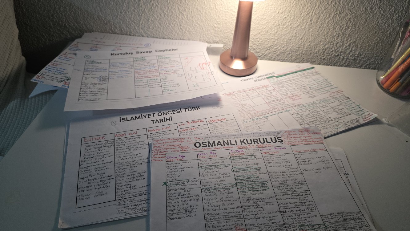 TARIH BOŞ NOT TUTMA SABLONU