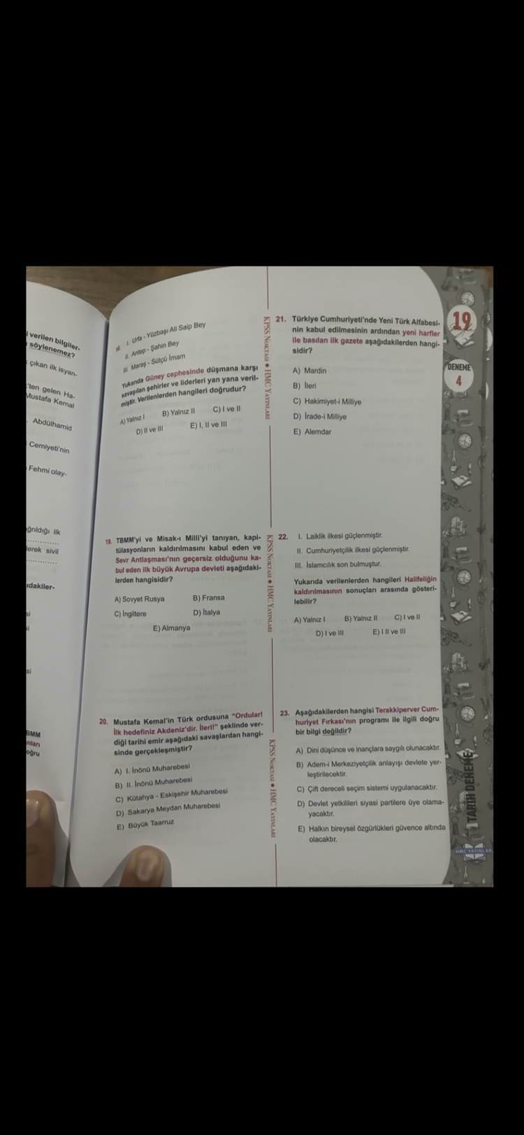 15 erli DİJİTAL (PDF) Tarih Denemesi ( Kitap Değil )