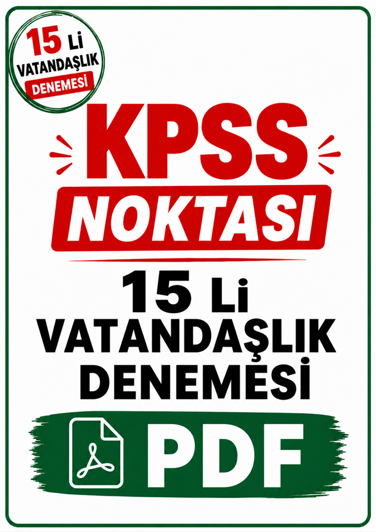 KPSS / AGS 15 erli Vatandaşlık Denemeleri PDF / DİJİTAL ( Kitap Değil )