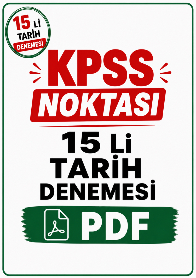 KPSS / AGS 15 Li Tarih Denemeleri PDF / DİJİTAL ( Kitap Değil )