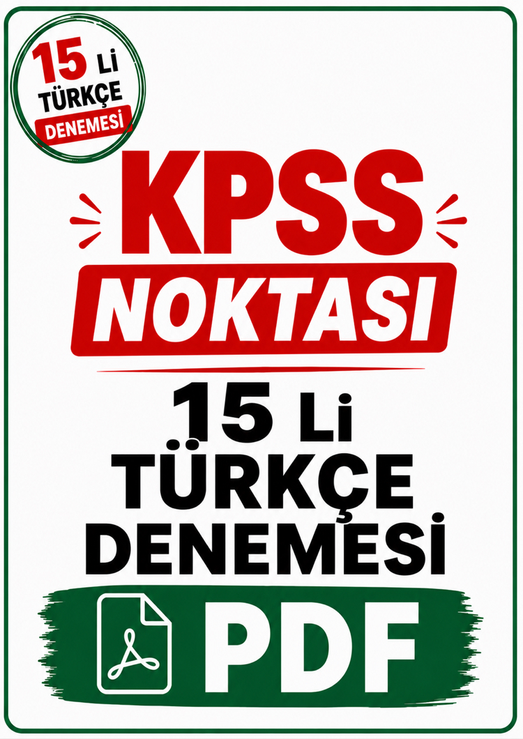 KPSS AGS 15 Erli Türkçe Denemeleri PDF / DİJİTAL ( Kitap Değil )