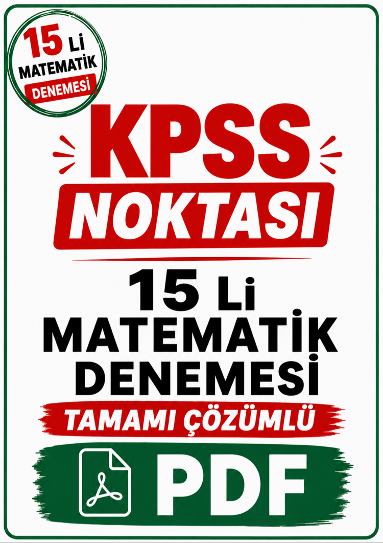 KPSS AGS 15 erli Çözümlü Matematik Denemeleri PDF / DİJİTAL ( Kitap Değil )
