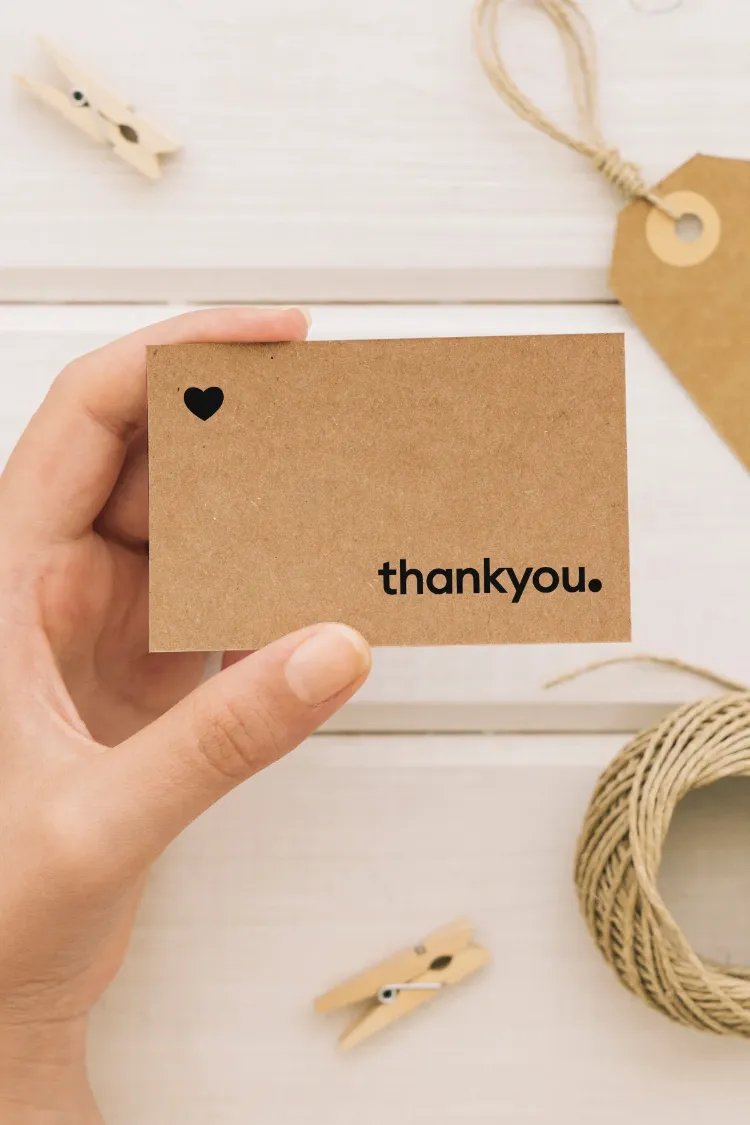 Thank You Yazılı Kraft Teşekkür Kartı