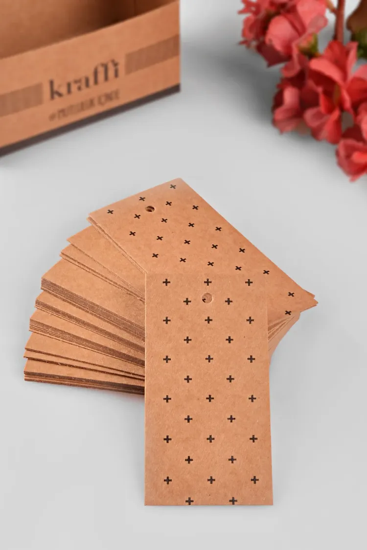 Artı Desenli Kraft Ürün – Paket – Ambalaj Etiketi