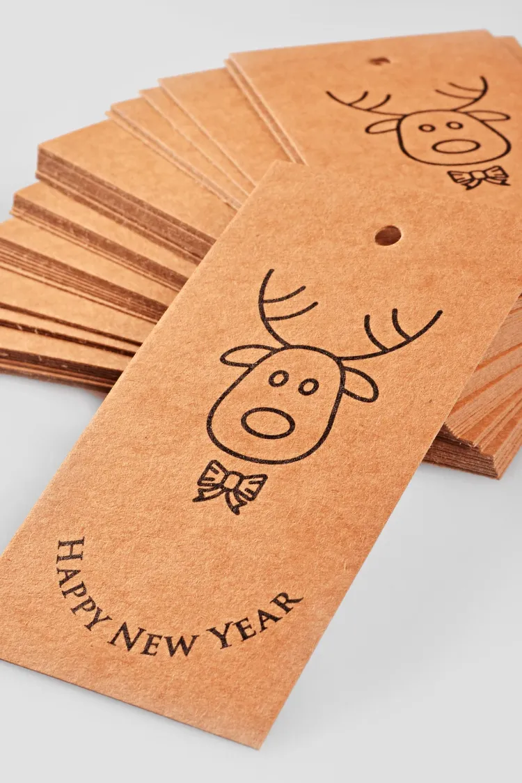 Happy New Year Temalı Kraft Ürün – Paket – Ambalaj Etiketi
