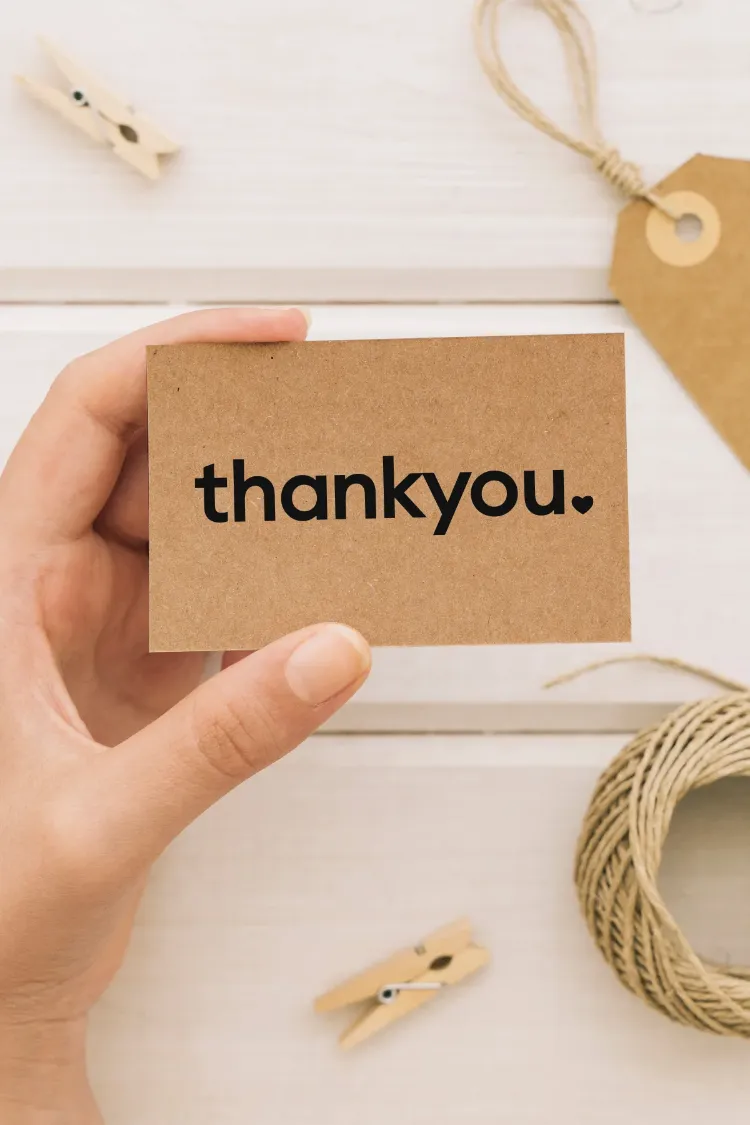 Thank You Yazılı Kraft Teşekkür Kartı