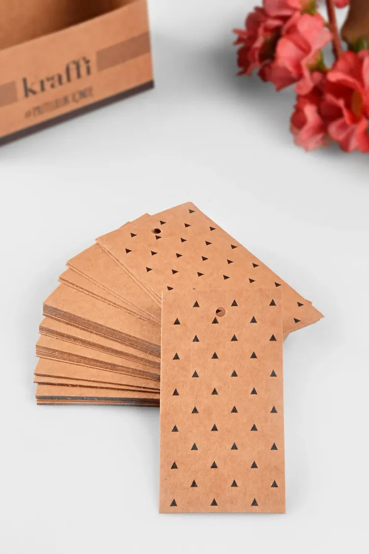 Üçgen Desenli Kraft Ürün – Paket – Ambalaj Etiketi