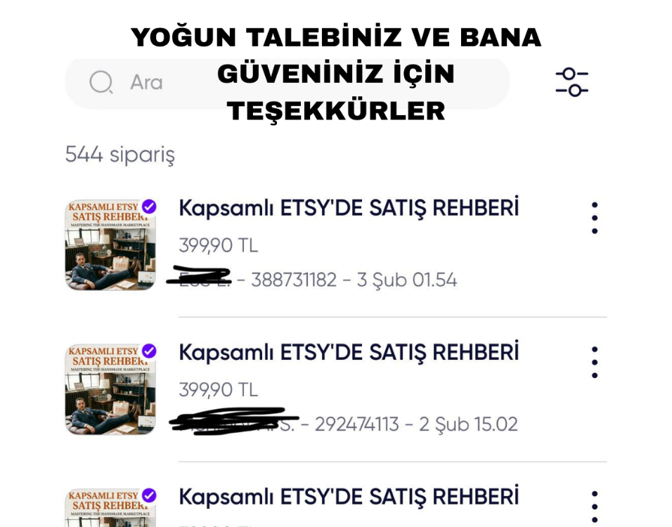 Kapsamlı ETSY'DE SATIŞ REHBERİ