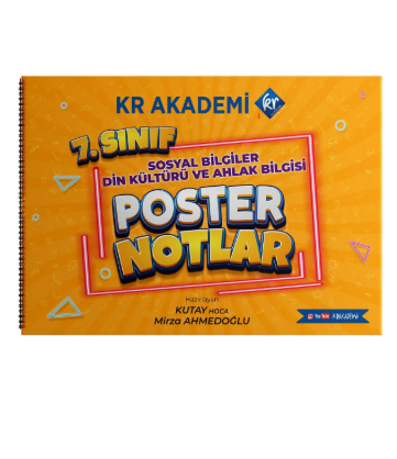 7. Sınıf Sosyal Bilgiler - Din Kültürü ve Ahlak Bilgisi Poster Notlar Kr Akademi Yayınları