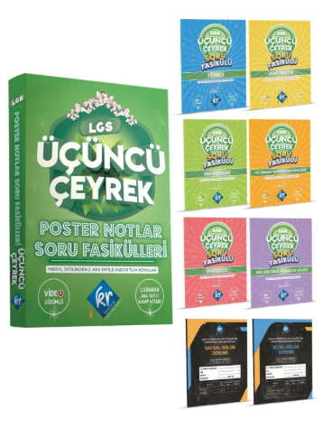 LGS Üçüncü Çeyrek Poster Notlar Soru Fasikülleri (3. Çeyrek) KR Akademi Yayınları
