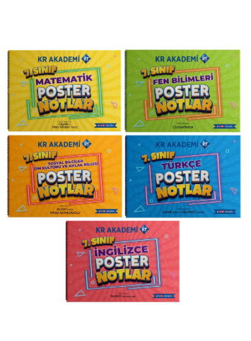 7. Sınıf Poster Notlar Seti Kr Akademi Yayınları