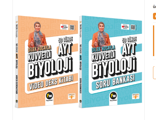 Dilek Hocayla 50 Günde AYT Biyoloji Video Ders Kitabı & Soru Bankası Seti