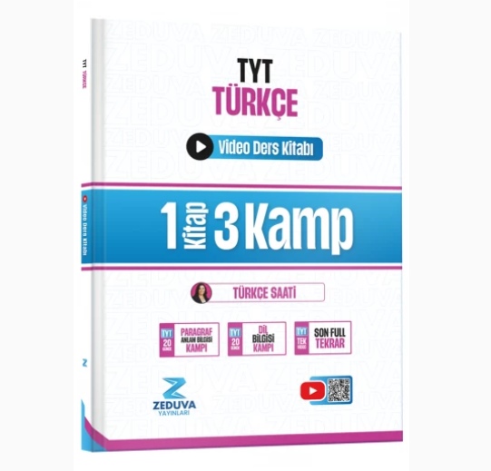 Zeduva Yayınları Türkçe Saati TYT Türkçe 1 Kitap 3 Kamp Video Ders Kitabı