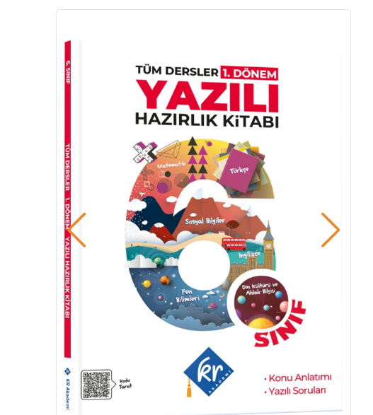 6. Sınıf Tüm Dersler 1. Dönem Yazılı Hazırlık Kitabı KR Akademi Yayınları