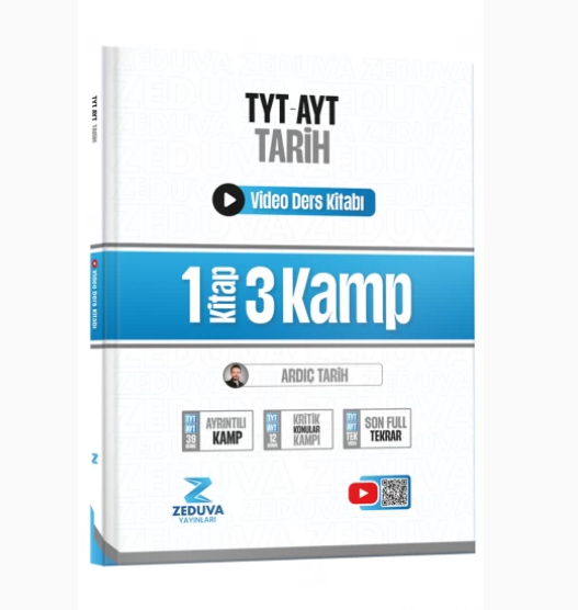 Zeduva Yayınları Ardıç Tarih TYT-AYT Tarih 1 Kitap 3 Kamp Video Ders Kitabı