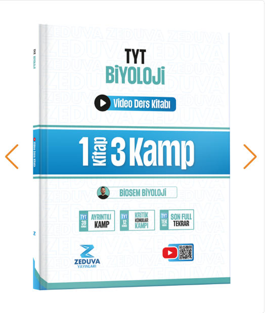 Zeduva Yayınları Biosem TYT Biyoloji 1 Kitap 3 Kamp Video Ders Kitabı