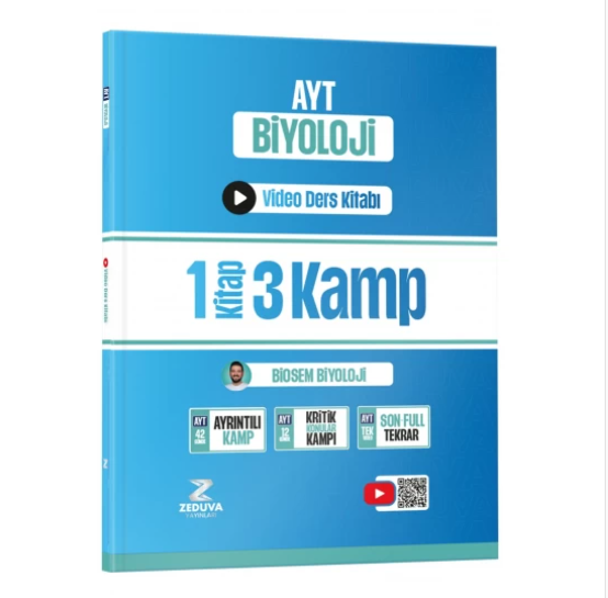 Zeduva Yayınları Biosem AYT Biyoloji 1 Kitap 3 Kamp Video Ders Kitabı